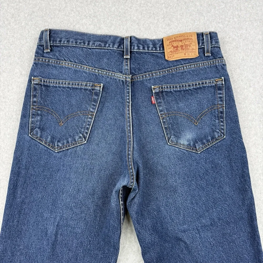 Vintage Levis Jeans Mens 36x36 (Fits 36x27) Medium Wash 517 Bootcut‎ Made In USA